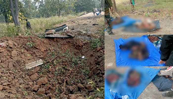 Naxal Attack Video : टुकड़ों में शहीद जवानों का शव…धमाके के बाद पेड़ों में टंगे गाड़ी के पार्ट्स