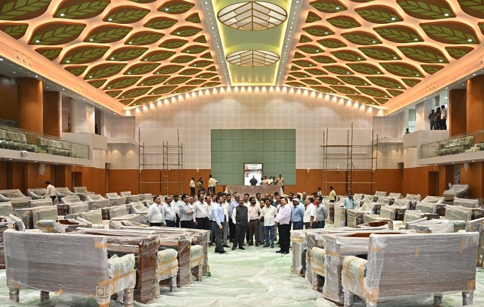 Chhattisgarh New Assembly Building : डिप्टी CM साव ने लिया लोकार्पण की तैयारियों का जायजा