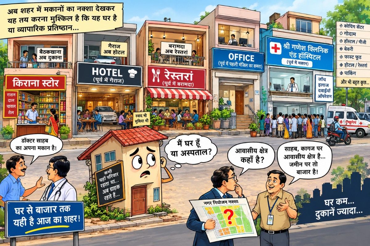 मकानों में कारोबार, गली-मोहल्लों में बाजार, निगम के नियम तार-तार, आंखें खोलो सरकार…!